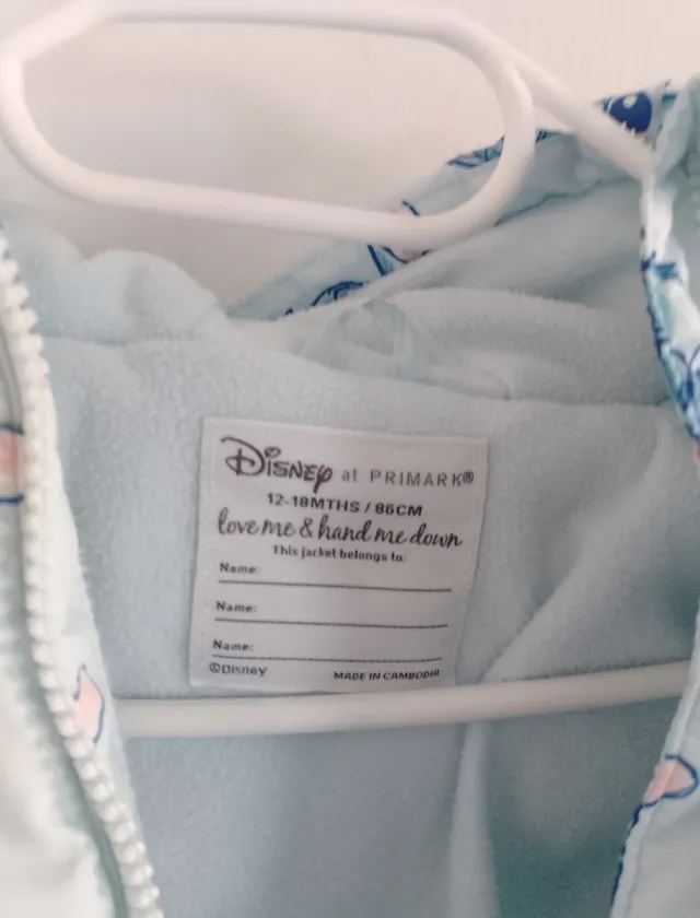 Chaqueta Disney Primark Stitch Bebé
