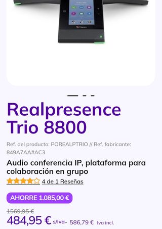 Polycom RealPresence Trio 8800 Kit de Colaboración Visual+