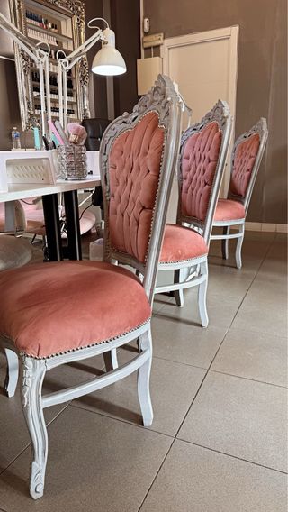 Conjunto 5 Sillas Estilo Siglo XV Terciopelo