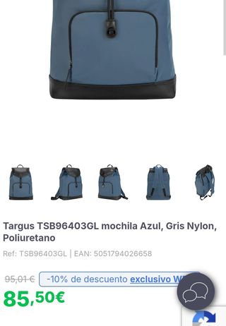 Mochila Targus TSB96403GL Azul/Gris 15″ resistente al agua