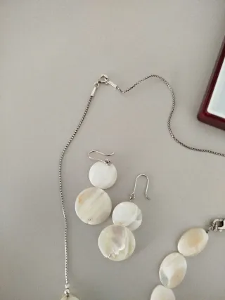 Juego de Joyería Plata y Nácar.