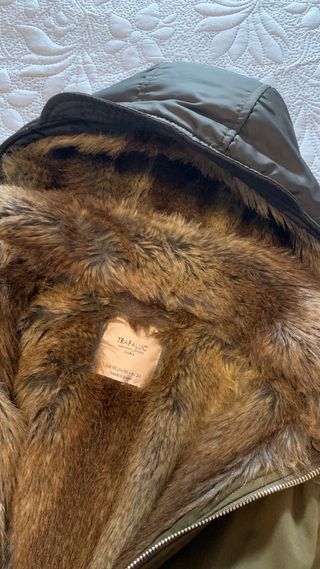 Parka Zara Verde Militar con Forro