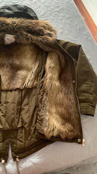 Parka Zara Verde Militar con Forro