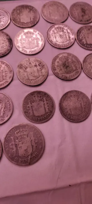 Lote monedas plata