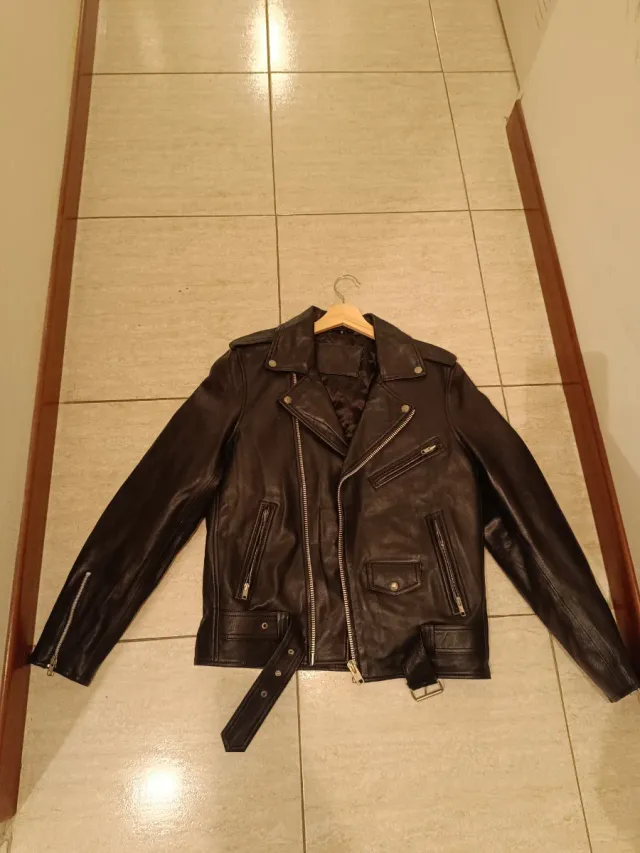 Chaqueta Piel Cordero Clásica Negra