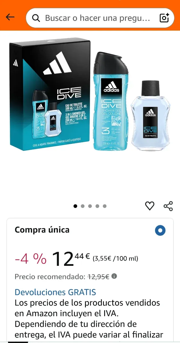 Lote 4 estuches Adidas: 2 Pure Game y 2 Ice Dive