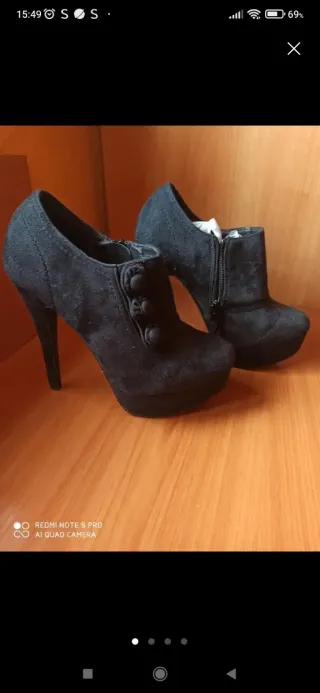 Botines negros tacón alto plataforma