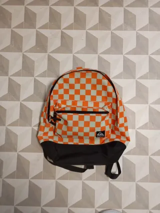Mochila Quiksilver Checkerboard Naranja y Negra