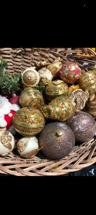 Palline Natale Dorate Frutta Mela