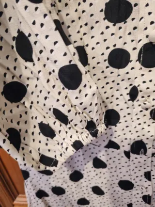 Vestido mujer lunares beige y negro