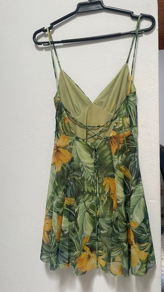 Vestido Zara Estampado Tropical Talla S