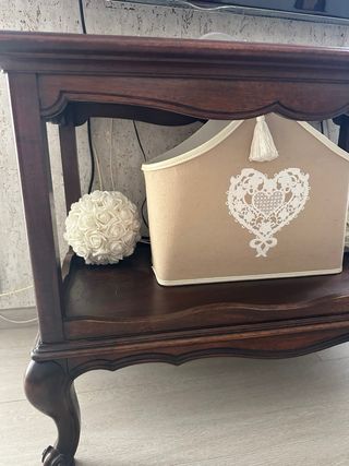 Mesa Auxiliar Cristal y Madera