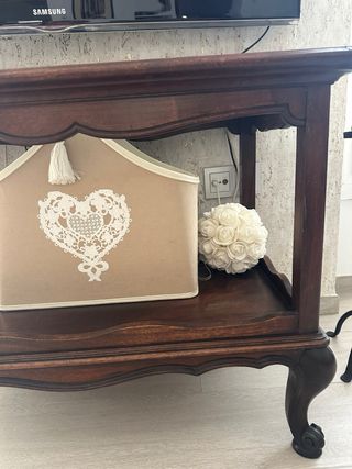 Mesa Auxiliar Cristal y Madera