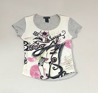 Camiseta Custo manga corta estampado mujer