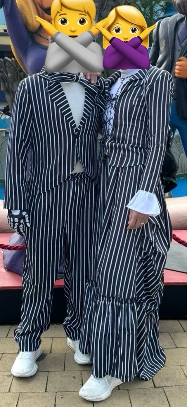 Disfraz mujer rayas blanco y negro