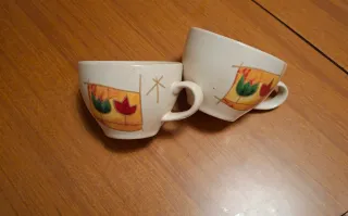 Coppia tazzine caffè dipinte a mano