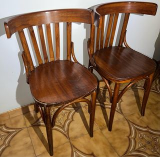 Coppia Sedie Vintage Legno Anni '70