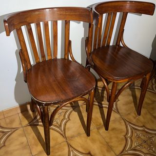 Coppia Sedie Vintage Legno Anni '70