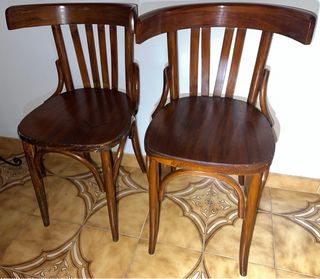 Coppia Sedie Vintage Legno Anni '70