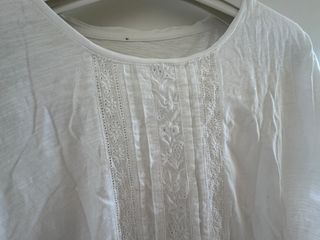 Blusa blanca bordada verano talla XL