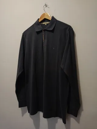 Polo Burberry Uomo Manica Lunga Tg S Grigio