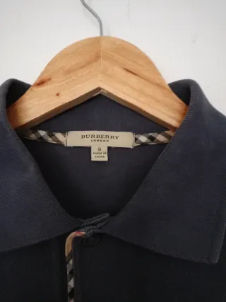 Polo Burberry Uomo Manica Lunga Tg S Grigio