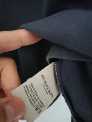 Polo Burberry Uomo Manica Lunga Tg S Grigio