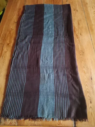 Pañuelo cuello rayas azul y marrón