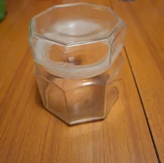 Barattolo vetro esagonale con coperchio