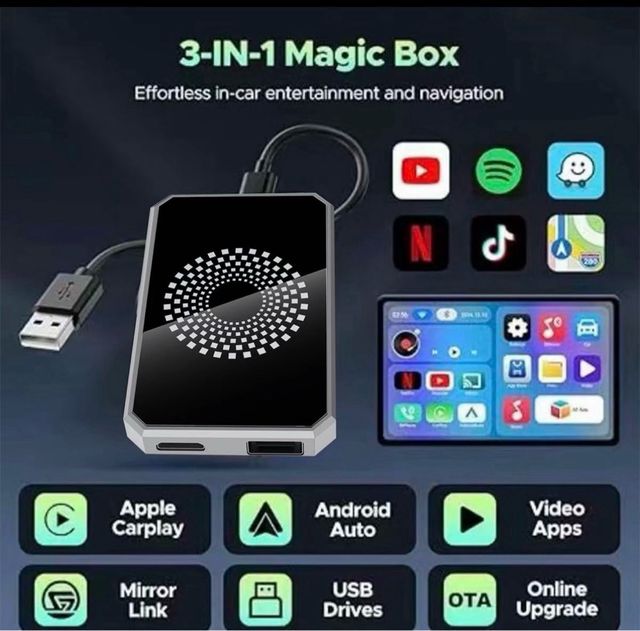 Adaptador CarPlay y Android Auto Inalámbrico