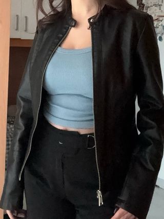 Giubbotto Terranova Ecopelle Nero Taglia S