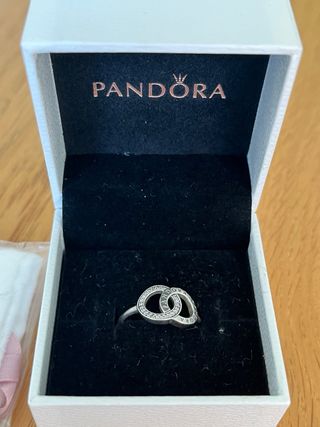 Anillo Pandora Doble Aro Circonitas