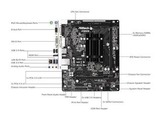 Placa base Asrock Q1900M SoC DDR3 mATX