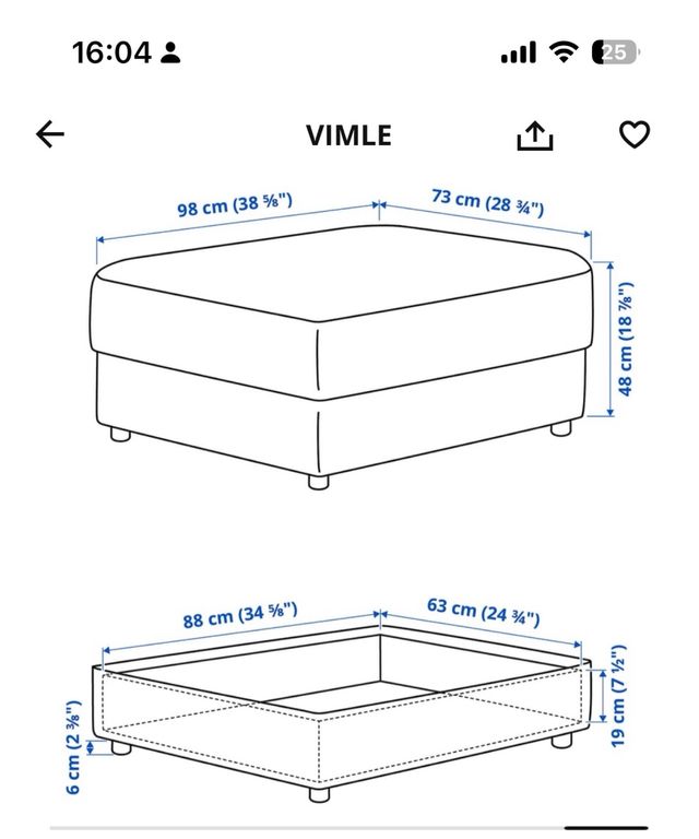 Sofá modular Ikea con taburete Vimle