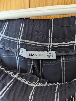 Pantalón mujer cuadros Mango Talla L