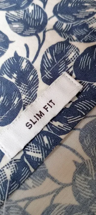 Camisa Zara Estampada Azul y Blanca