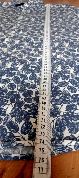 Camisa Zara Estampada Azul y Blanca