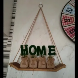 Set mensole legno e cordoncino