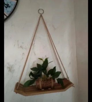 Set mensole legno e cordoncino