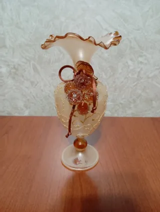 Set 4 Bottiglie Vetro Soffiato Profumo Oro usate