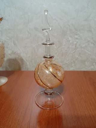 Set 4 Bottiglie Vetro Soffiato Profumo Oro usate