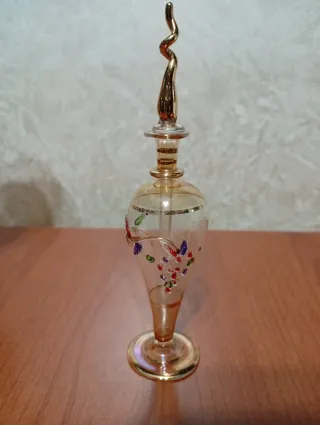 Set 4 Bottiglie Vetro Soffiato Profumo Oro usate