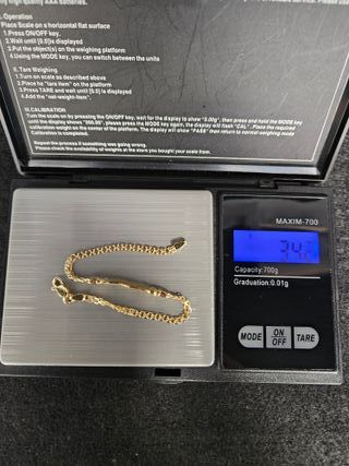 Pulsera Esclava Oro 18K Tejido chino, 3,42gr, 16cm