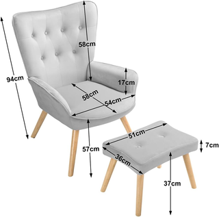 Poltrona con Sgabello da Soggiorno, Poltroncina co