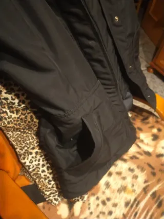 Chaqueta negra mujer con cinturón, talla 42