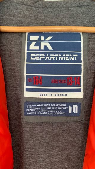 Chubasquero naranja ZK DEPARTMENT Talla M