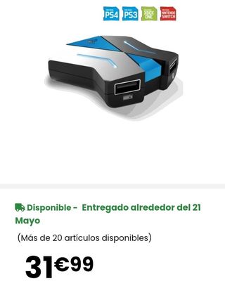 Conversor para consolas NINTENDO, PS4 PS3 XBOX One