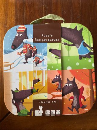 Puzzle Janod 4 Estaciones Lobo Infantil
