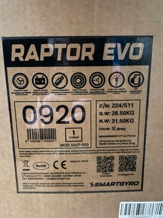 Patinete eléctrico Raptor EVO - smartGyro