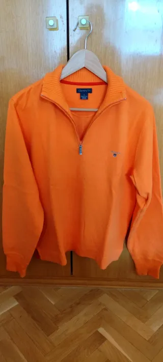Jersey Gant Naranja Media Cremallera Talla S/M
